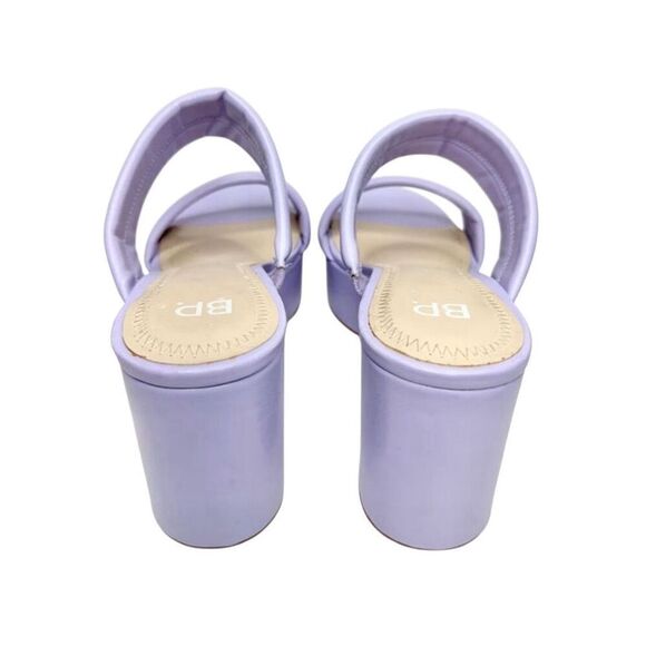 BP Sandals Womens Size 8 Lilac Slip On Platform Open Toe Double Strap - Picture 5 of 8